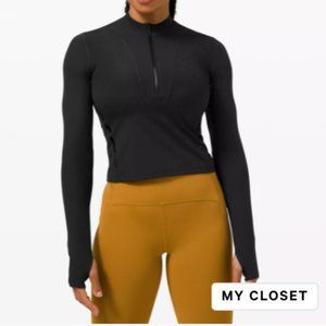 lululemon Gloss Trim Run 1/2 Zip Long Sleeve Shirt